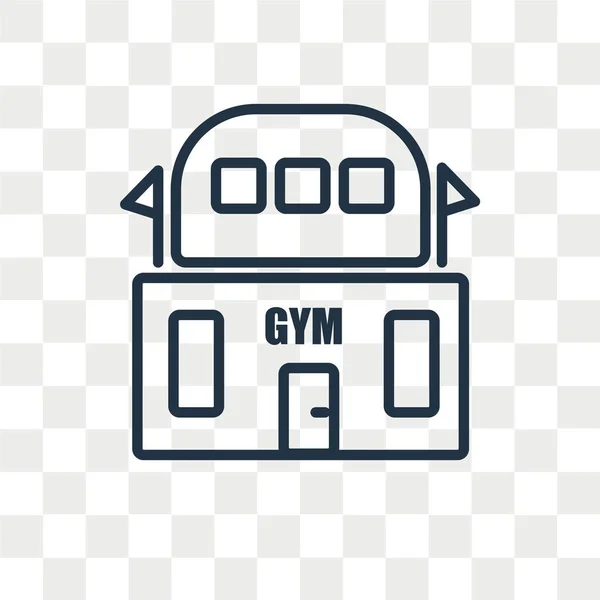 Tělocvičně vektorové ikony izolované na průhledné pozadí, design loga Gym — Stockový vektor