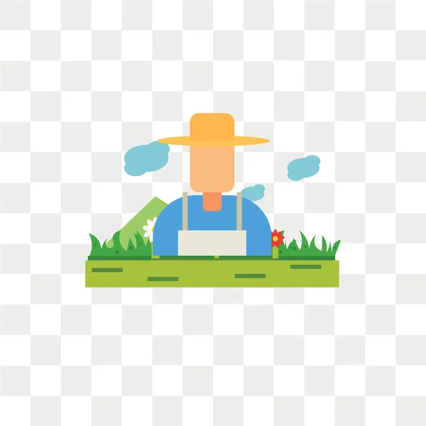 Icône vectorielle agriculteur isolé sur fond transparent, Farmer lo — Image vectorielle