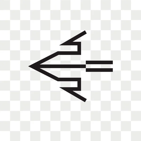 Icono de flecha izquierda vector aislado sobre fondo transparente, Izquierda — Vector de stock