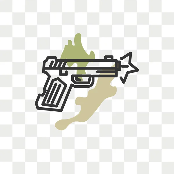Pistolenvektorsymbol isoliert auf transparentem Hintergrund, Pistolenlogo — Stockvektor