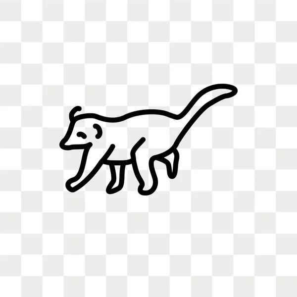 Coati vector icon isolated on transparent background, Coati logo design — Stock Vector