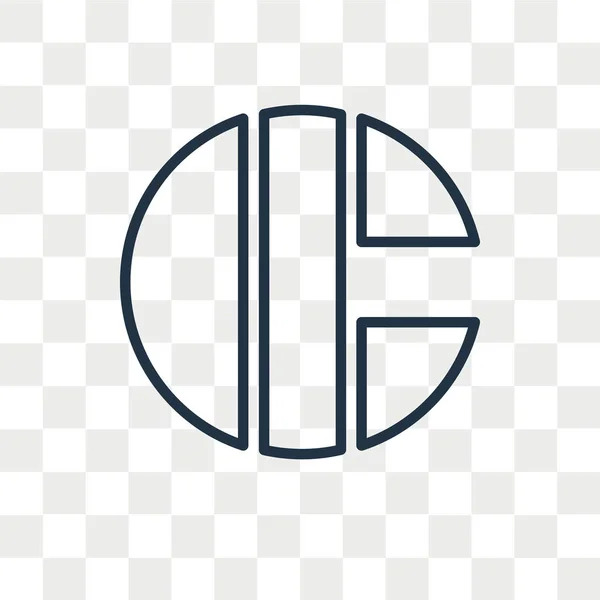 Pie gráfico icono vectorial aislado sobre fondo transparente, diseño de logotipo gráfico de pastel — Vector de stock