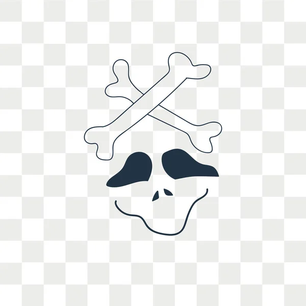 Schädel und Knochen Vektorsymbol isoliert auf transparentem Hintergrund, — Stockvektor