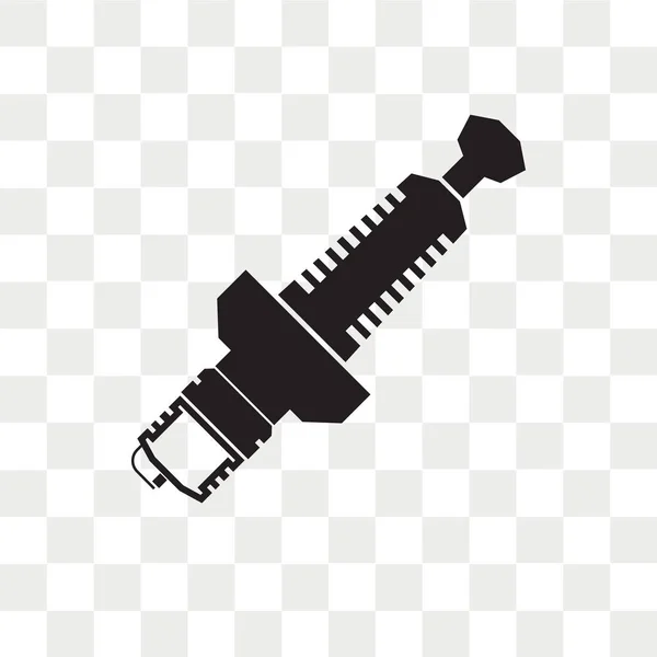 Spark plug vector icon isolated on transparent background, Spark — Stock Vector
