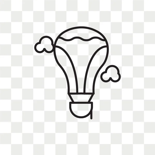 Heißluftballon-Vektor-Symbol isoliert auf transparentem Hintergrund, — Stockvektor