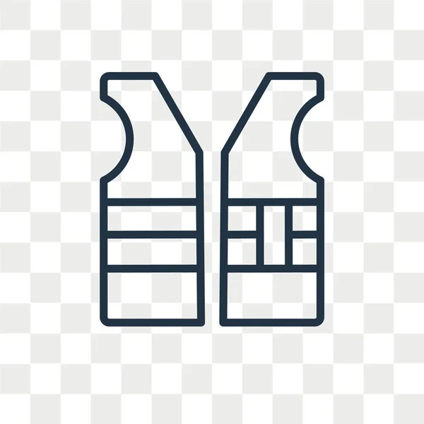 Life vest vetor ícone isolado no fundo transparente, projeto do logotipo colete de vida —  Vetores de Stock