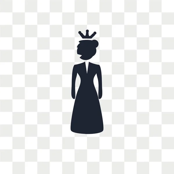 Princesa icono vectorial aislado sobre fondo transparente, Príncipes — Archivo Imágenes Vectoriales