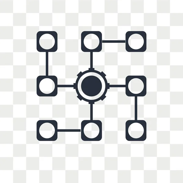 Icono de vector de algoritmo aislado sobre fondo transparente, Algori — Vector de stock