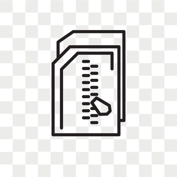 Icono vectorial Zip aislado sobre fondo transparente, Zip logo des — Archivo Imágenes Vectoriales