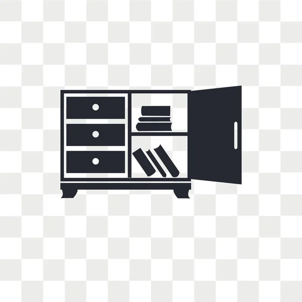 Icône vectorielle d'armoire de bureau isolée sur fond transparent, O — Image vectorielle