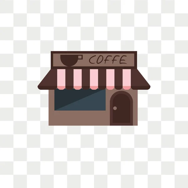 Icono de vector de cafetería aislado sobre fondo transparente, Coff — Vector de stock