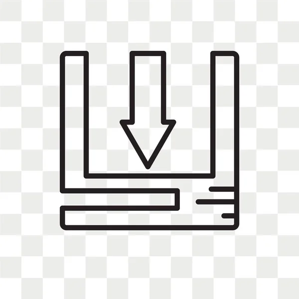 Descargar icono del vector aislado sobre fondo transparente, Downloa — Vector de stock