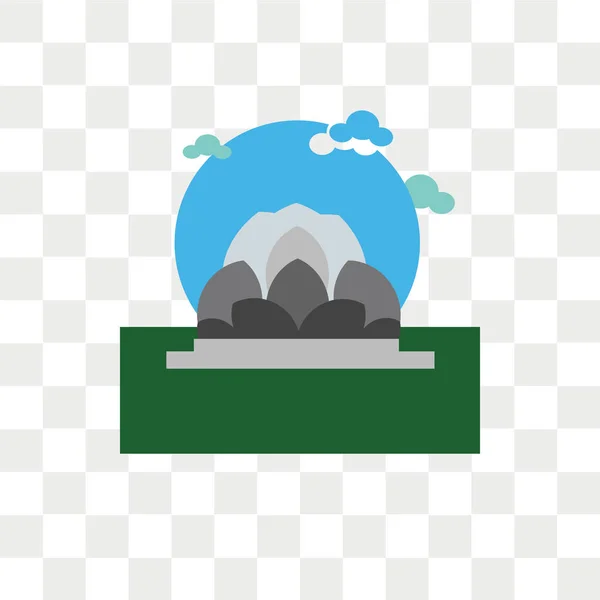 Icono de vector de templo de loto aislado sobre fondo transparente, Lot — Vector de stock