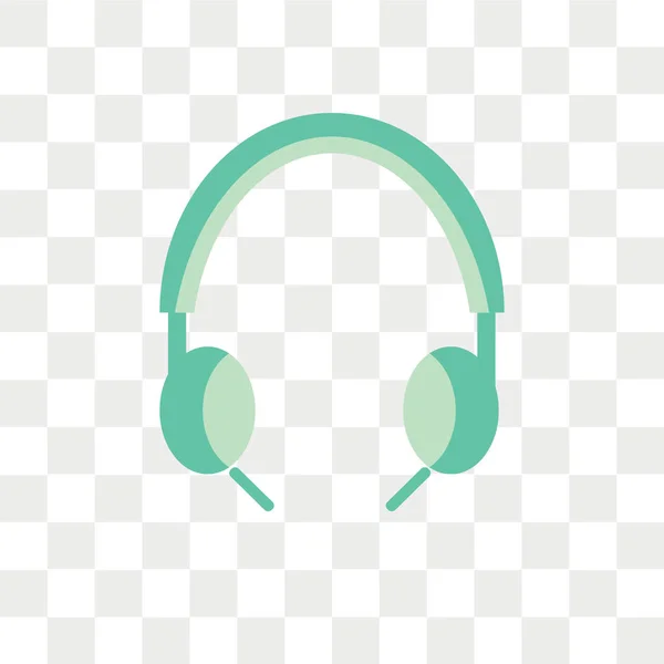Headphones vetor ícone isolado no fundo transparente, Headp —  Vetores de Stock