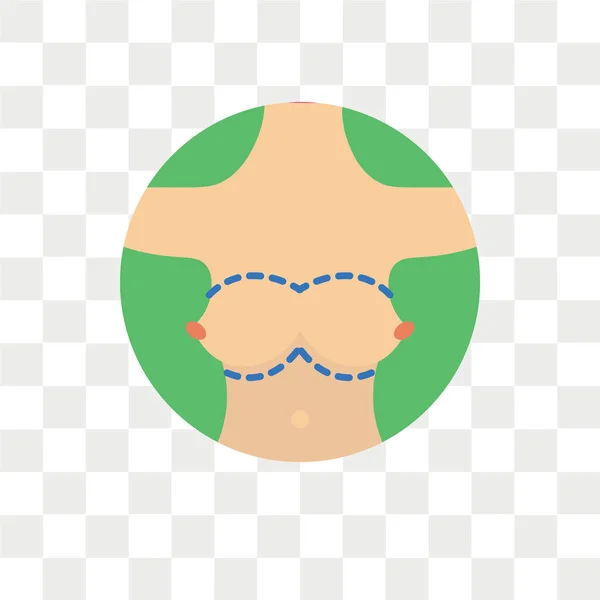 Borst implantaat vector pictogram geïsoleerd op transparante achtergrond, B — Stockvector