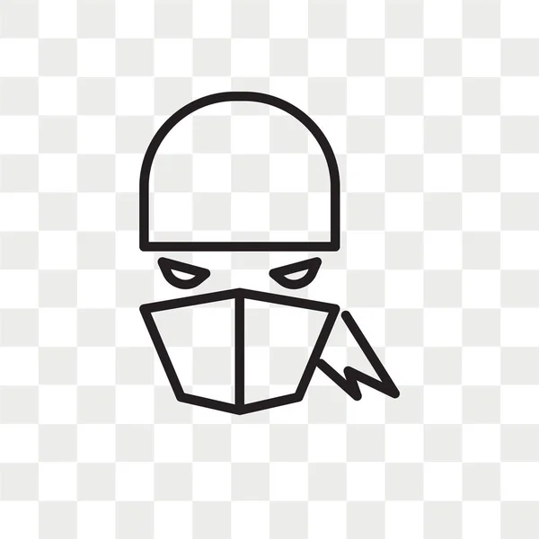 Ninja wektor ikona na białym tle na przezroczystym tle, Ninja logo — Wektor stockowy