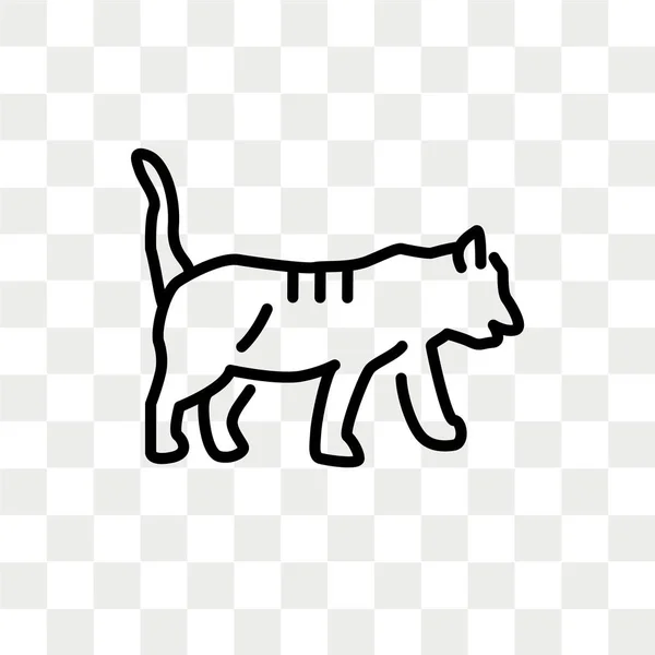 Tygrys wektor ikona na białym tle na przezroczystym tle, projektowanie logo Tiger — Wektor stockowy