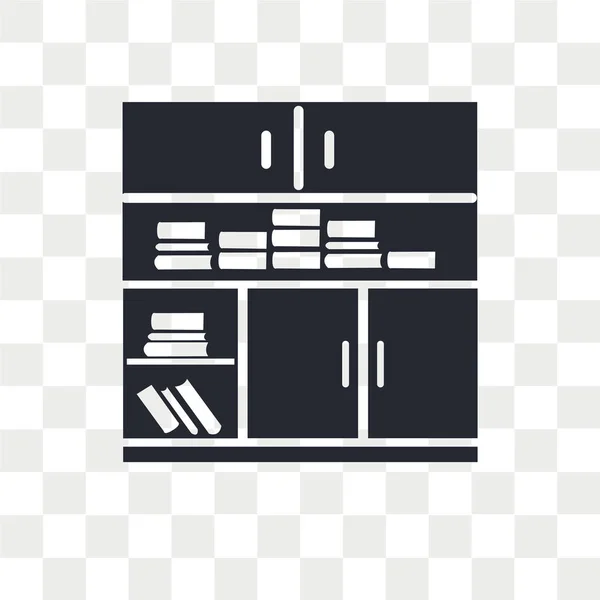 Bücherregalvektorsymbol isoliert auf transparentem Hintergrund, booksh — Stockvektor