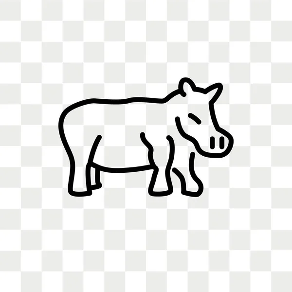 Flodhäst vektor ikonen isolerad på transparent bakgrund, flodhäst Logotypdesign — Stock vektor
