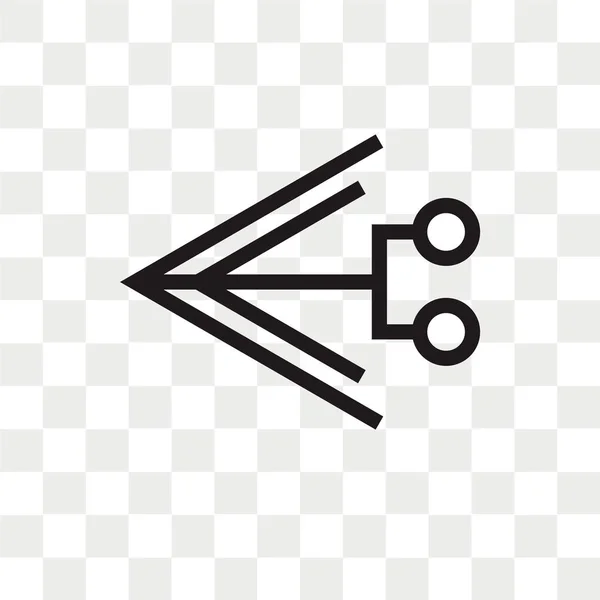 Linkes Pfeilvektorsymbol isoliert auf transparentem Hintergrund, links — Stockvektor