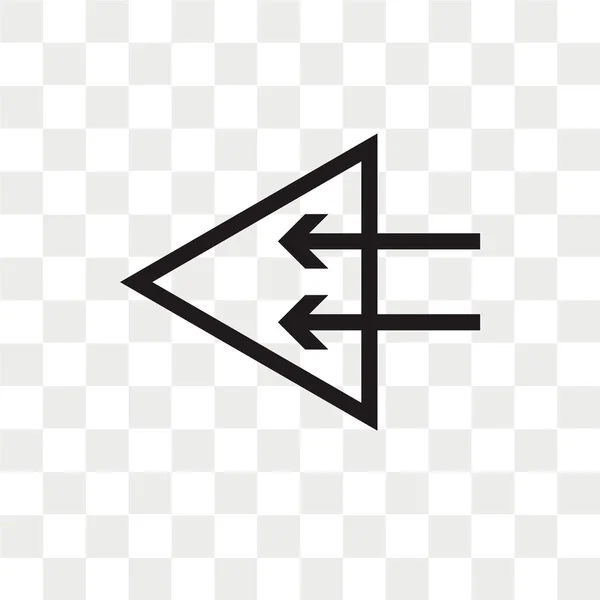 Lewa strzałka wektor ikona na białym tle na przezroczystym tle, lewy — Wektor stockowy