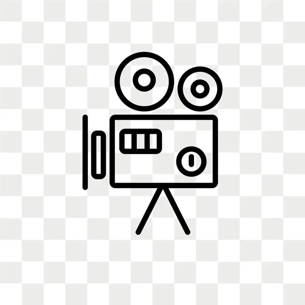 Ícone de vetor de câmera de vídeo antigo isolado em fundo transparente, design de logotipo de câmera de vídeo antigo —  Vetores de Stock