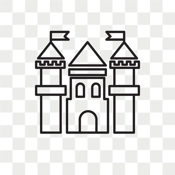 Kasteel vector pictogram geïsoleerd op transparante achtergrond, kasteel lo — Stockvector