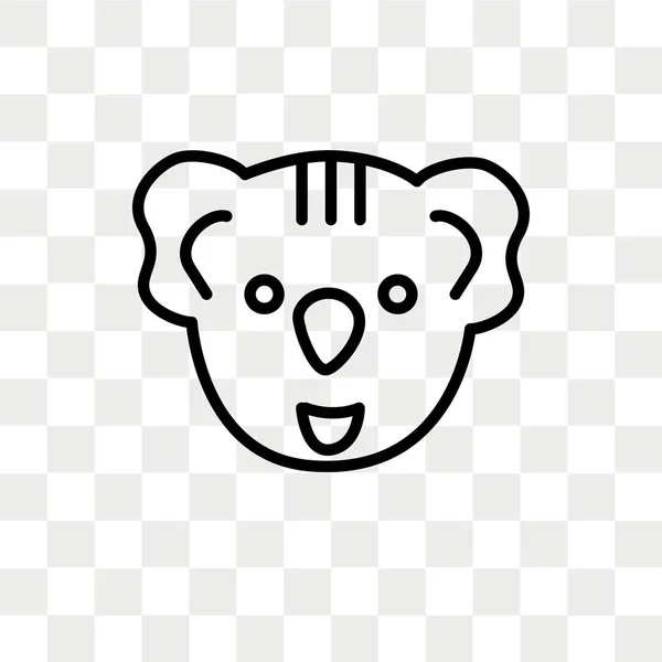 Koala-Vektorsymbol isoliert auf transparentem Hintergrund, Design des Koala-Logos — Stockvektor