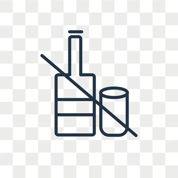 Nincs alkohol vektor ikon elszigetelt átlátszó háttér, No alkohol logo tervezés — Stock Vector