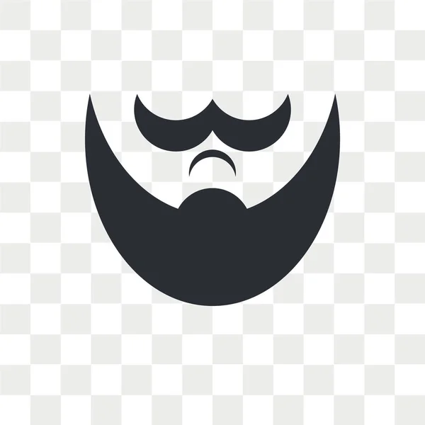 Значок вектора бороды изолирован на прозрачном фоне, логотип Борода — стоковый вектор