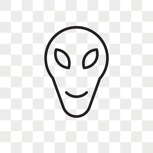 Icône vectorielle extraterrestre isolée sur fond transparent, logo Alien — Image vectorielle