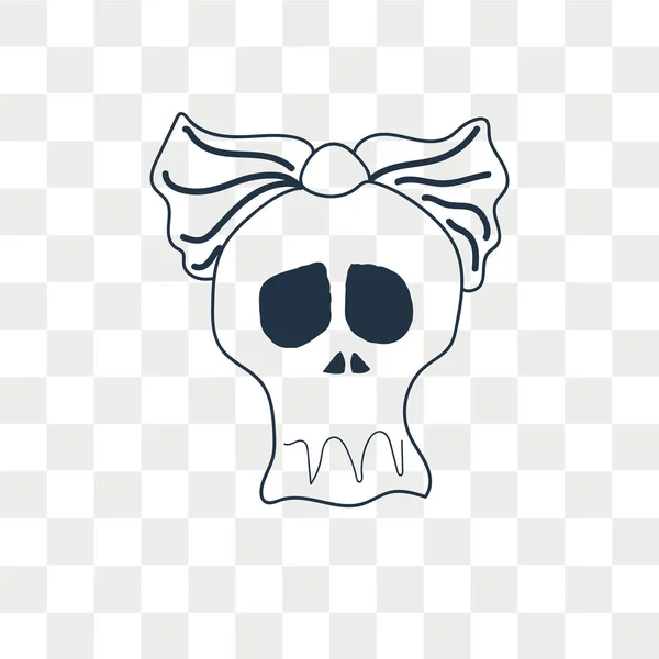 Hembra icono del vector de cráneo aislado sobre fondo transparente, diseño del logotipo de Female Skull — Vector de stock