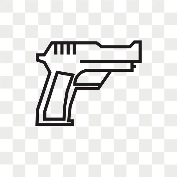 Vektorové ikony zbraň izolované na průhledné pozadí, Gun logo des — Stockový vektor