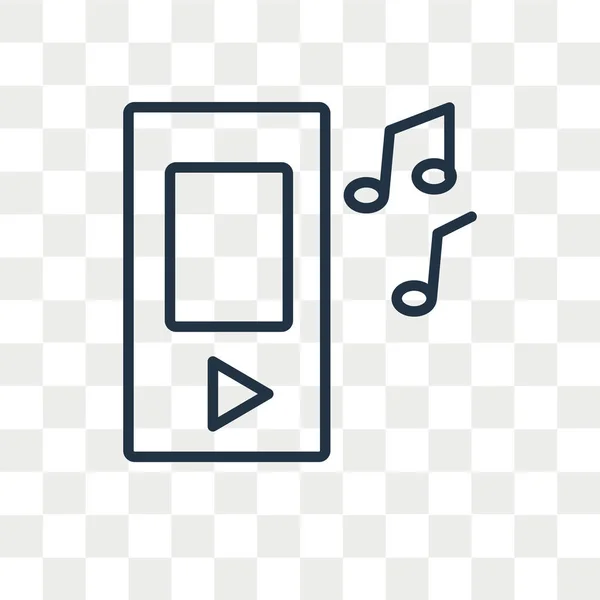 Музыкальный вектор значок изолирован на прозрачном фоне, дизайн логотипа музыки — стоковый вектор