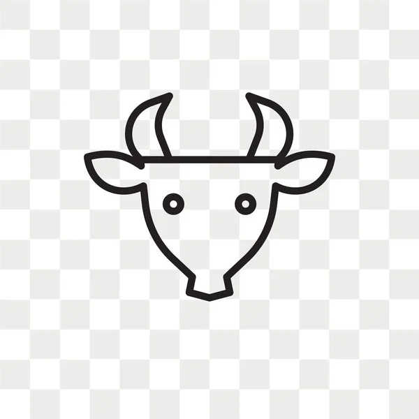 Cow vektor ikonen isolerad på transparent bakgrund, Ko logotyp des — Stock vektor
