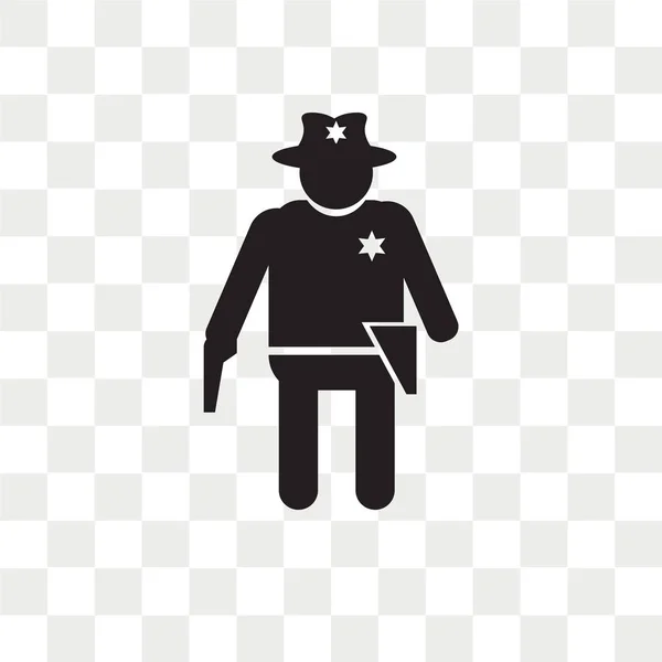 Vaquero con un icono de vector de pistola aislado sobre fondo transparente — Archivo Imágenes Vectoriales