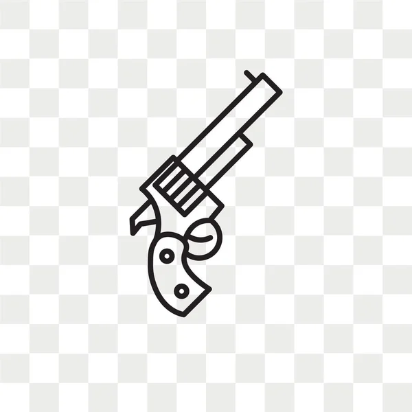 Vektorové ikony revolver izolované na průhledné pozadí, obkroužení — Stockový vektor