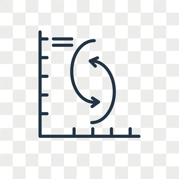 Grafiek vector pictogram geïsoleerd op transparante achtergrond, grafiek logo ontwerp — Stockvector