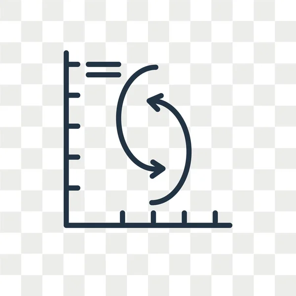 Diagramm-Vektorsymbol isoliert auf transparentem Hintergrund, Diagramm-Logo-Design — Stockvektor