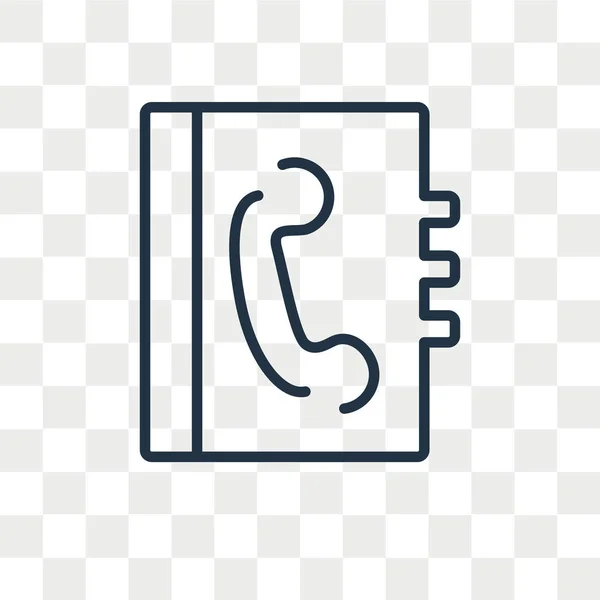 Telefoonboek vector pictogram geïsoleerd op transparante achtergrond, telefoonboek logo ontwerp — Stockvector