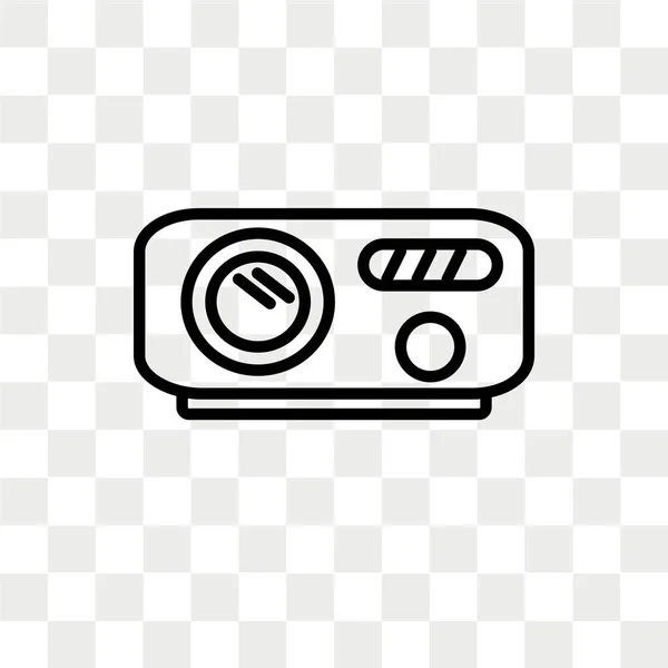 Proyector Len vector icono aislado sobre fondo transparente, Proyector Len logo design — Archivo Imágenes Vectoriales