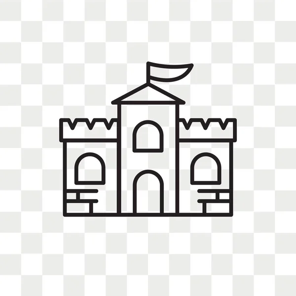 Kasteel vector pictogram geïsoleerd op transparante achtergrond, kasteel lo — Stockvector