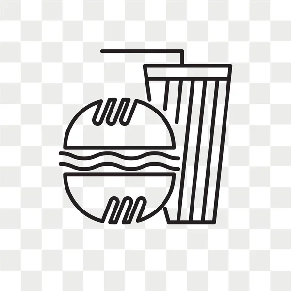 Fast-Food-Vektorsymbol isoliert auf transparentem Hintergrund, fast f — Stockvektor