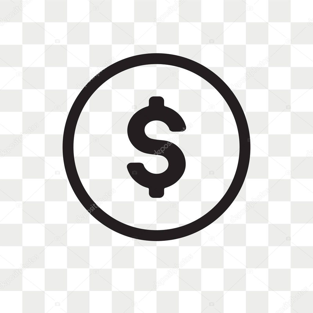 Dollar vector icon isolated on transparent background, Dollar lo
