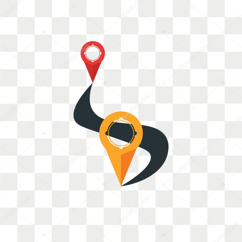 Route vector icon isolated on transparent background, Route logo