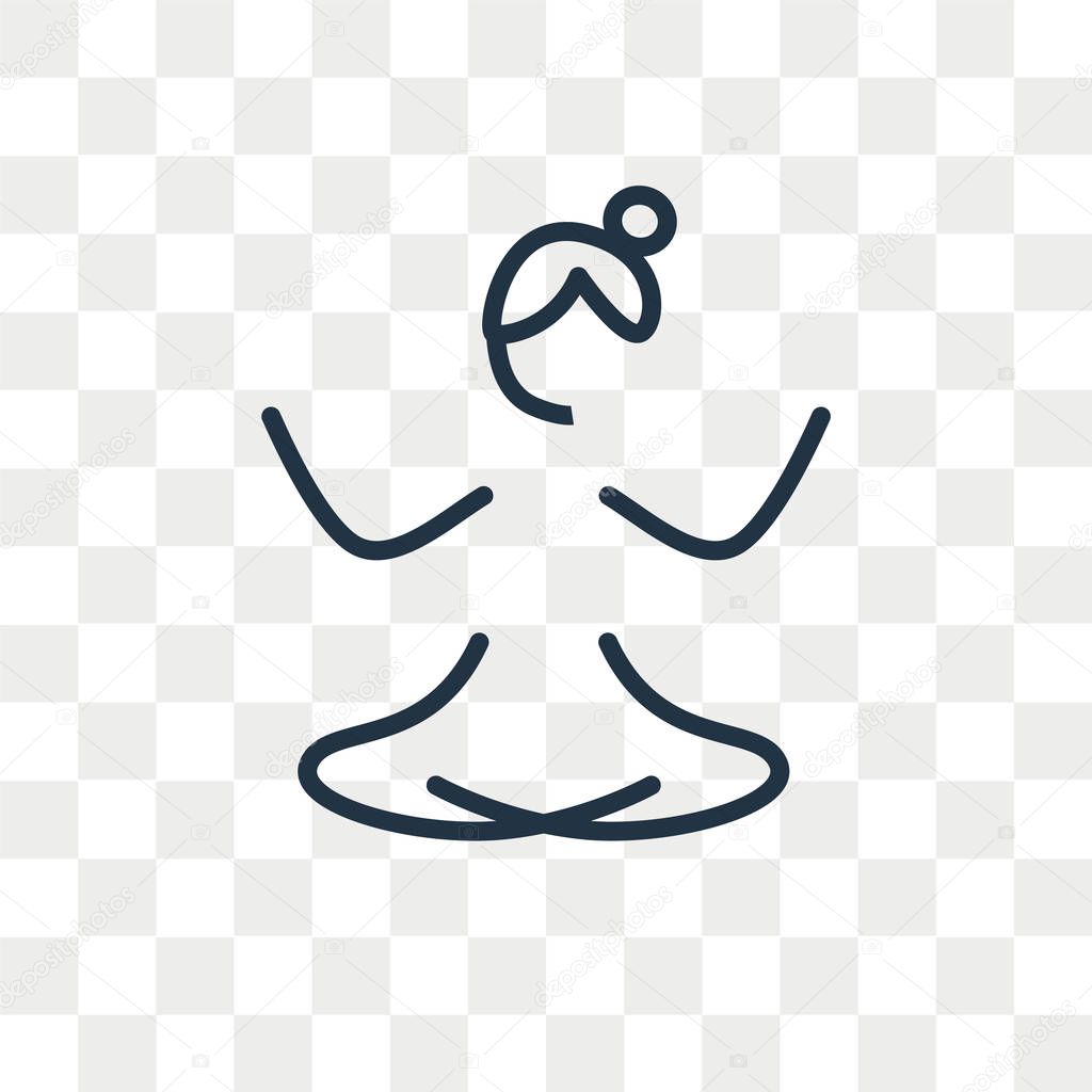 Meditation vector icon isolated on transparent background, Meditation logo design