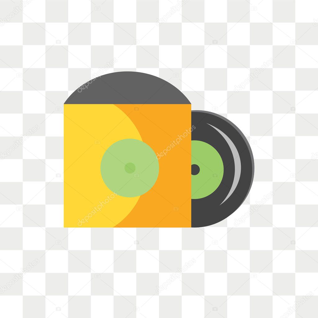 Vinyls vector icon isolated on transparent background, Vinyls lo