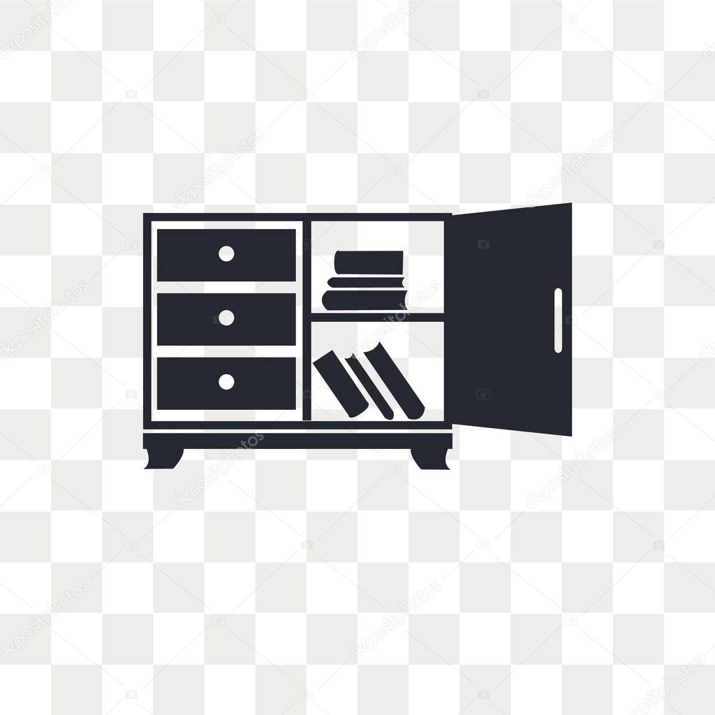Office cabinet vector icon isolated on transparent background, O