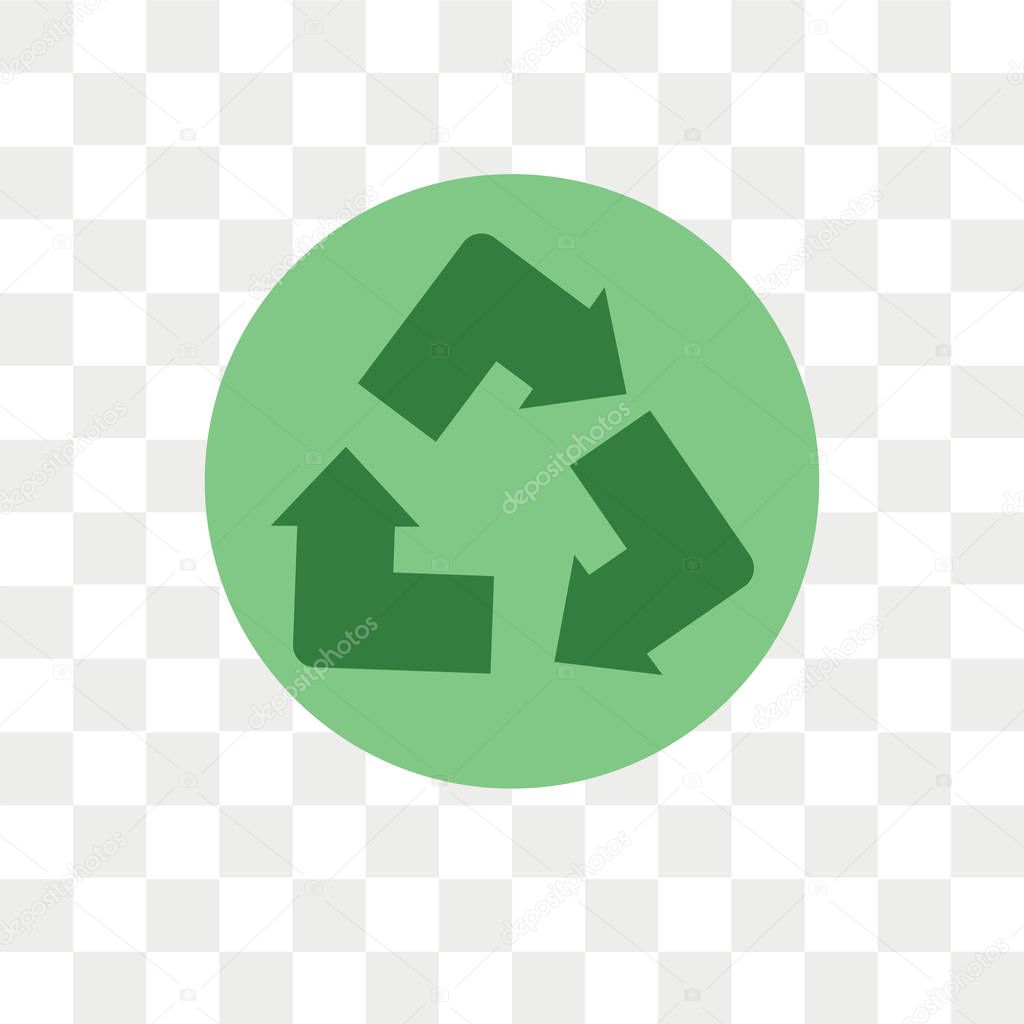 Recycle vector icon isolated on transparent background, Recycle logo concept