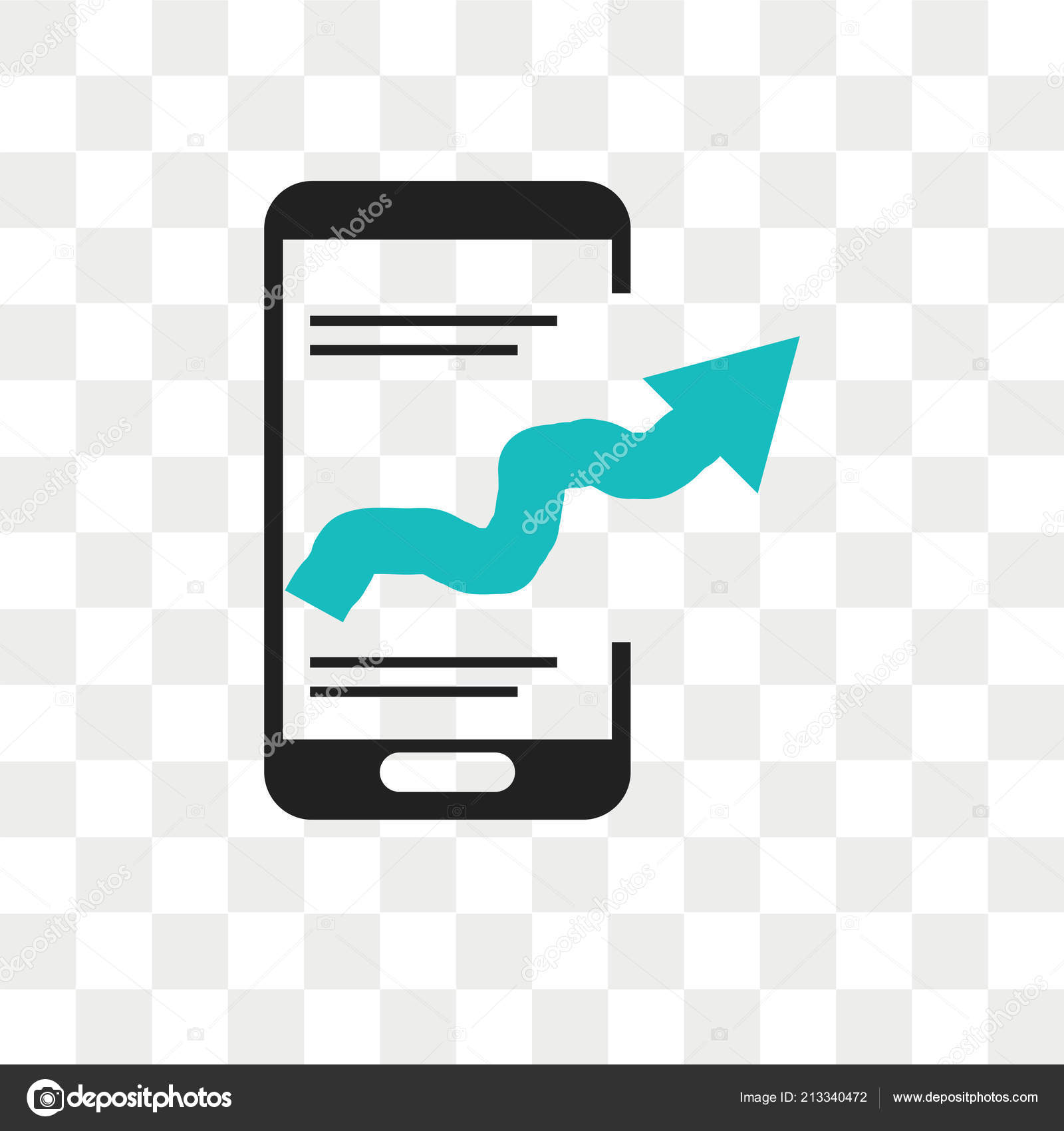 mobile stock data analysis vector icon isolated on transparent b stock data analysis